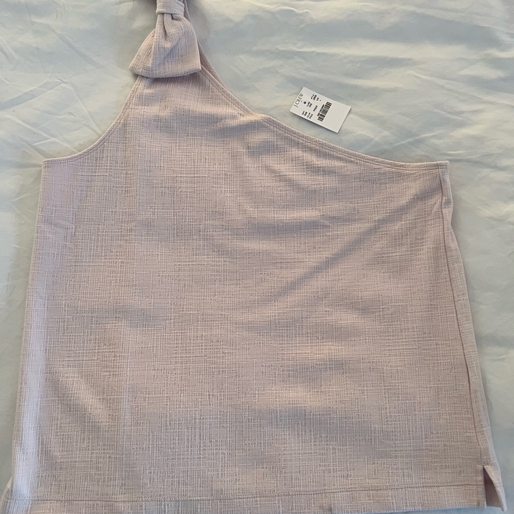 J Crew factory pink one shoulder bow top